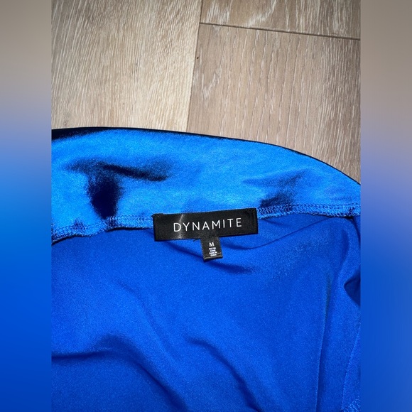 Dynamite Satin Blue Halter Dress - Picture 4 of 4